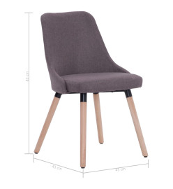 Chaises à manger lot de 2 taupe tissu