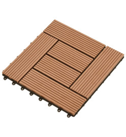 Carreaux de terrasse 22 pcs 30 x 30 cm 2 m² WPC Marron