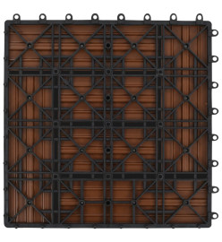 Carreaux de terrasse 22 pcs 30 x 30 cm 2 m² WPC Marron