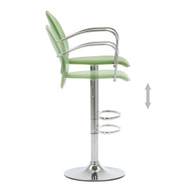 Tabourets de bar avec accoudoir lot de 2 vert similicuir