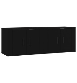 Meubles TV muraux 2 pcs noir 57x34,5x40 cm