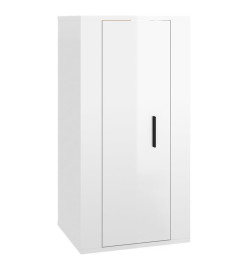 Ensemble de meubles TV 5 pcs Blanc brillant Bois d'ingénierie