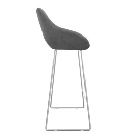 Tabourets de bar lot de 2 gris clair velours