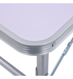 Table pliable de camping Blanc Aluminium 60x45 cm