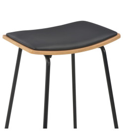 Tabourets de bar lot de 4 noir similicuir