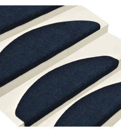 Tapis d'escalier autocollants 15 pcs Bleu 56x17x3 cm Aiguilleté