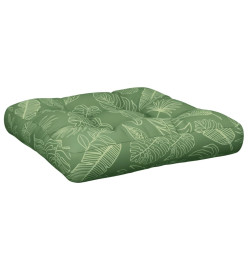 Coussin de palette à motif de feuilles 58x58x10 cm tissu oxford