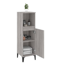 Armoire salle de bain sonoma gris 30x30x100 cm