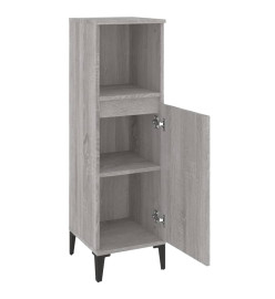 Armoire salle de bain sonoma gris 30x30x100 cm