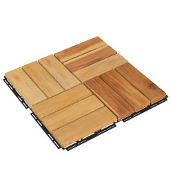 Tuiles de terrasse 30 pcs 30x30 cm bois massif teck