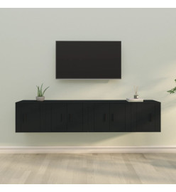 Ensemble de meubles TV 4 pcs Noir Bois d'ingénierie