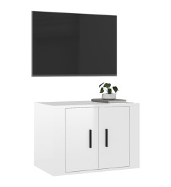 Meuble TV mural Blanc brillant 57x34,5x40 cm