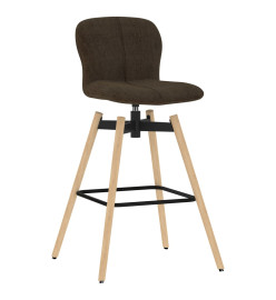 Chaises pivotantes de bar lot de 2 marron tissu