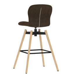 Chaises pivotantes de bar lot de 2 marron tissu