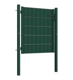 Portail de clôture PVC et acier 100x81 cm Vert