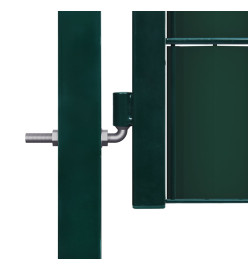 Portail de clôture PVC et acier 100x81 cm Vert