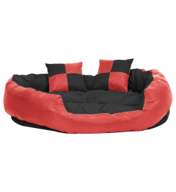 Coussin réversible lavable pour chien Rouge et noir 110x80x23cm