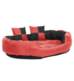 Coussin réversible lavable pour chien Rouge et noir 110x80x23cm