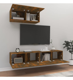 Ensemble de meubles TV 3 pcs Chêne fumé Bois d'ingénierie