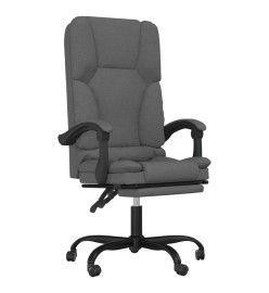 Fauteuil de massage inclinable de bureau Gris foncé Tissu