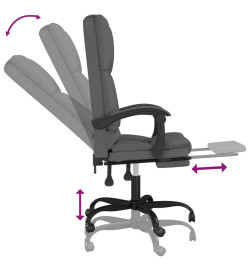 Fauteuil de massage inclinable de bureau Gris foncé Tissu