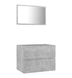 Ensemble de meubles de salle de bain 2 pcs Gris béton Aggloméré