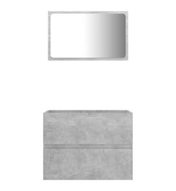 Ensemble de meubles de salle de bain 2 pcs Gris béton Aggloméré