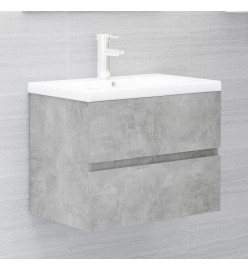 Ensemble de meubles de salle de bain 2 pcs Gris béton Aggloméré