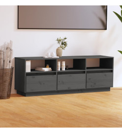 Meuble TV Gris 140x37x50 cm Bois de pin massif