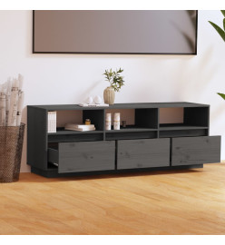 Meuble TV Gris 140x37x50 cm Bois de pin massif