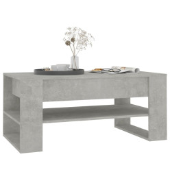 Table basse Gris béton 102x55x45 cm Bois d'ingénierie