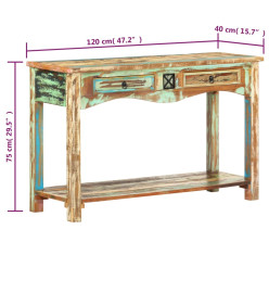 Table console 120x40x75 cm Bois solide de récupération