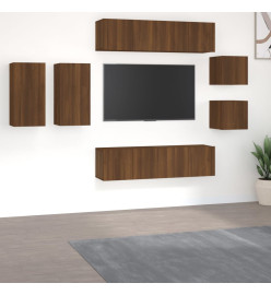 Ensemble de meubles TV 8 pcs Chêne marron Bois d'ingénierie