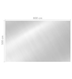 Film solaire de piscine PE rectangulaire flottant 8x5 m Argenté