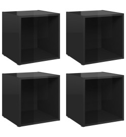 Meubles TV 4 pcs Noir brillant 37x35x37 cm Aggloméré