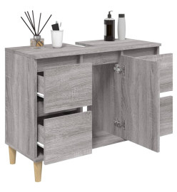 Meuble d'évier sonoma gris 80x33x60 cm bois d'ingénierie