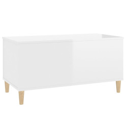 Table basse Blanc brillant 90x44,5x45 cm Bois d'ingénierie