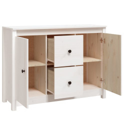 Buffet Blanc 100x35x74 cm Bois massif de pin