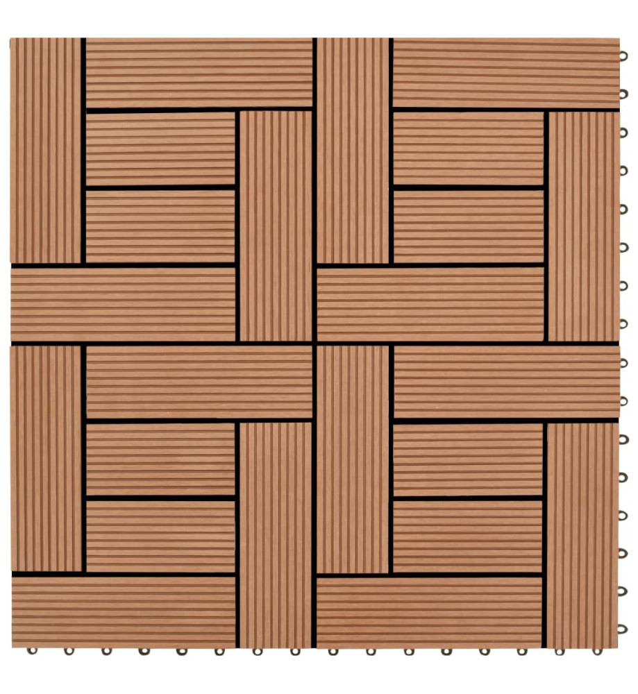 Carreaux de terrasse 30x30 cm 11 pcs Marron WPC 1 m2