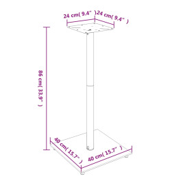 Supports de haut-parleurs 2 pcs argenté verre trempé 1 pilier