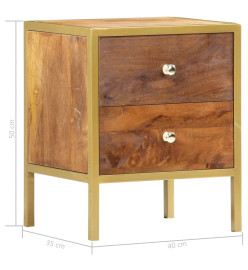 Table de chevet 40 x 35 x 50 cm Bois de manguier solide