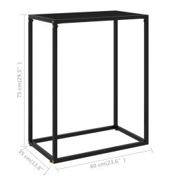 Table console Noir 60x35x75 cm Verre trempé