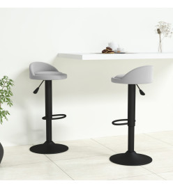 Tabourets de bar lot de 2 gris clair velours