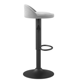 Tabourets de bar lot de 2 gris clair velours