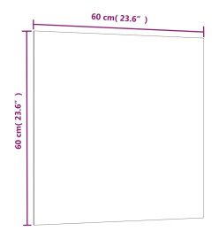 Tableau noir magnétique mural Blanc 60x60 cm Verre trempé