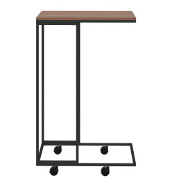 Table d'appoint avec roues Noir 40x30x63,5 cm Bois d'ingénierie