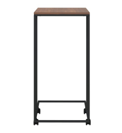 Table d'appoint avec roues Noir 40x30x63,5 cm Bois d'ingénierie