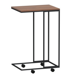 Table d'appoint avec roues Noir 40x30x63,5 cm Bois d'ingénierie