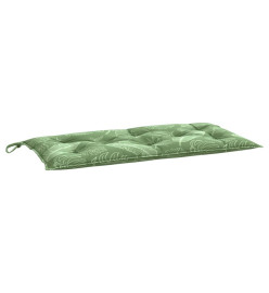 Coussin de banc de jardin motif de feuilles 100x50x7 cm