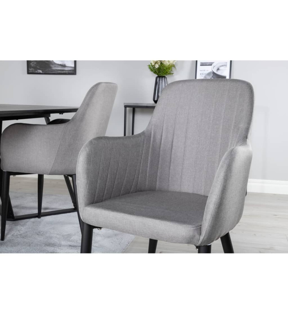 Venture Home Chaises à manger lot de 2 Comfort polyester noir et gris